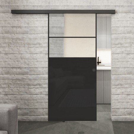 Glasschiebetür BLACK-LINE Loft Schwarzlack 22 Blickdicht