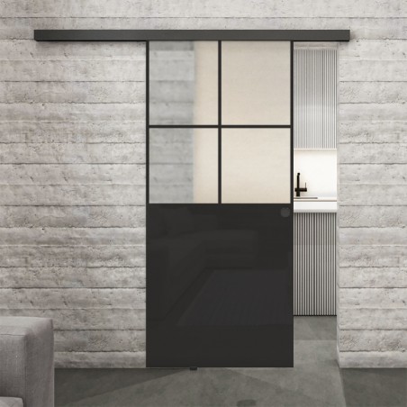 Glasschiebetür BLACK-LINE Loft Schwarzlack 24 Blickdicht