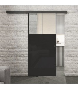 Glasschiebetür BLACK-LINE Loft Schwarzlack 25 Blickdicht