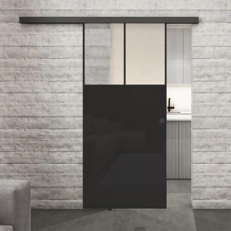 Glasschiebetür BLACK-LINE Loft Schwarzlack 25 Blickdicht