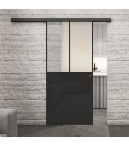 Glasschiebetür BLACK-LINE Loft Schwarzlack 26 Blickdicht