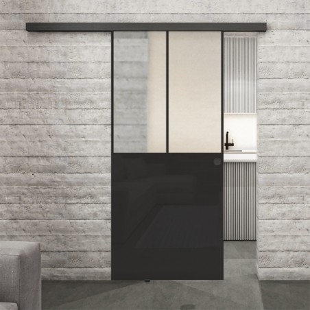 Glasschiebetür BLACK-LINE Loft Schwarzlack 26 Blickdicht