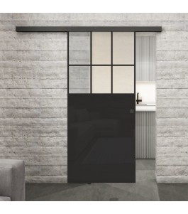 Glasschiebetür BLACK-LINE Loft Schwarzlack 27 Blickdicht