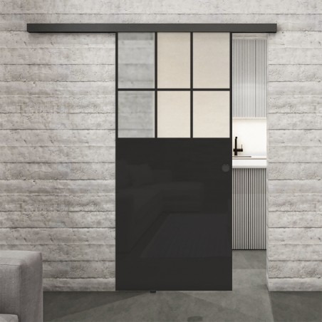 Glasschiebetür BLACK-LINE Loft Schwarzlack 27 Blickdicht