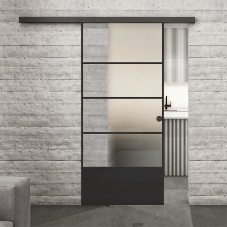 Glasschiebetür BLACK-LINE Loft Schwarzlack 31 Blickdicht