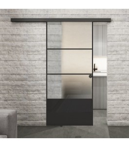 Glasschiebetür BLACK-LINE Loft Schwarzlack 32 Blickdicht