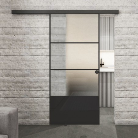 Glasschiebetür BLACK-LINE Loft Schwarzlack 32 Blickdicht