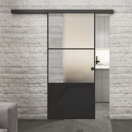 Glasschiebetür BLACK-LINE Loft Schwarzlack 33 Blickdicht