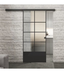 Glasschiebetür BLACK-LINE Loft Schwarzlack 34 Blickdicht
