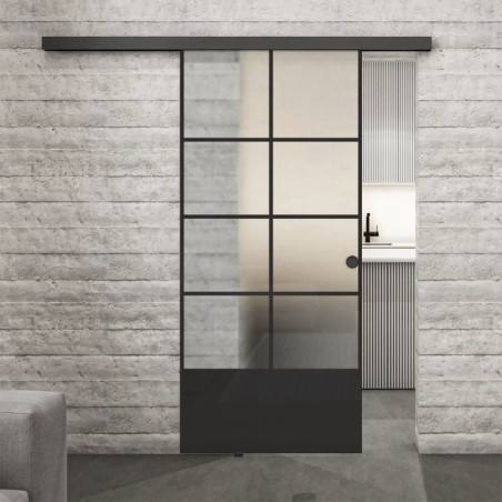 Glasschiebetür BLACK-LINE Loft Schwarzlack 34 Blickdicht
