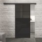 Glasschiebetür BLACK-LINE Loft Schwarzlack 23 Auf Grauglas