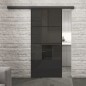 Glasschiebetür BLACK-LINE Loft Schwarzlack 32 Auf Grauglas