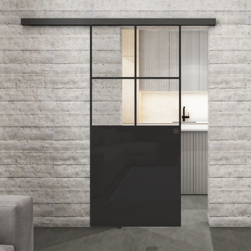 Glasschiebetür BLACK-LINE Loft Schwarzlack 24 Auf Klarglas Glasschiebetür BLACK-LINE Loft Schwarzlack 24 Auf Klarglas
