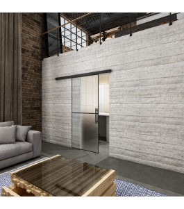 Glasschiebetür BLACK-LINE Loft Schwarzlack 04 Blickdicht