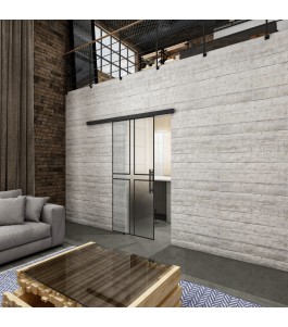 Glasschiebetür BLACK-LINE Loft Schwarzlack 15 Blickdicht