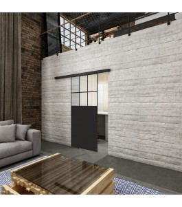 Glasschiebetür BLACK-LINE Loft Schwarzlack 27 Blickdicht