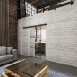 Glasschiebetür BLACK-LINE Loft Schwarzlack 17 Auf Klarglas