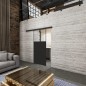 Glasschiebetür BLACK-LINE Loft Schwarzlack 25 Auf Klarglas