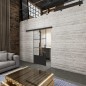 Glasschiebetür BLACK-LINE Loft Schwarzlack 35 Auf Klarglas