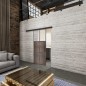 Glasschiebetür BLACK-LINE Loft Rosteisen Genietet 19 Blickdicht