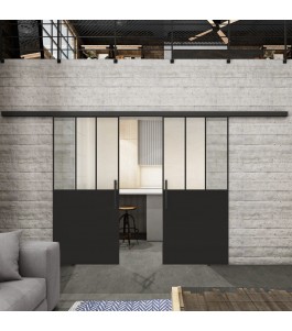 Glasschiebetür BLACK-LINE Loft Schwarzlack 30 Blickdicht