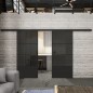 Glasschiebetür BLACK-LINE Loft Schwarzlack 32 Auf Grauglas