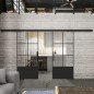 Glasschiebetür BLACK-LINE Loft Schwarzlack 35 Auf Klarglas