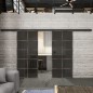 Glasschiebetür BLACK-LINE Loft Rosteisen Genietet 05 Auf Grauglas Glasschiebetür BLACK-LINE Loft Rosteisen Genietet 05 Auf Grauglas