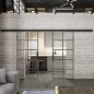 Glasschiebetür BLACK-LINE Loft Rosteisen Genietet 05 Auf Klarglas Glasschiebetür BLACK-LINE Loft Rosteisen Genietet 05 Auf Klarglas