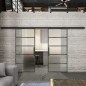 Glasschiebetür BLACK-LINE Loft Schwarzeisen Genietet 01 Blickdicht Glasschiebetür BLACK-LINE Loft Schwarzeisen Genietet 01 Blickdicht