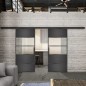 Glasschiebetür BLACK-LINE Loft Schwarzeisen Genietet 25 Blickdicht Glasschiebetür BLACK-LINE Loft Schwarzeisen Genietet 25 Blickdicht