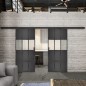 Glasschiebetür BLACK-LINE Loft Schwarzeisen Genietet 32 Blickdicht Glasschiebetür BLACK-LINE Loft Schwarzeisen Genietet 32 Blickdicht
