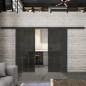 Glasschiebetür BLACK-LINE Loft Schwarzeisen Genietet 11 Auf Grauglas