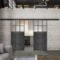 Glasschiebetür BLACK-LINE Loft Schwarzeisen Genietet 21 Auf Klarglas Glasschiebetür BLACK-LINE Loft Schwarzeisen Genietet 21 Auf Klarglas