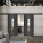 Glasschiebetür BLACK-LINE Loft Schwarzeisen Genietet 34 Auf Klarglas Glasschiebetür BLACK-LINE Loft Schwarzeisen Genietet 34 Auf Klarglas