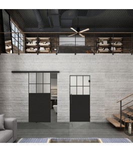 Glasschiebetür BLACK-LINE Loft Schwarzlack 27 Blickdicht