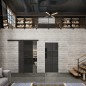 Glasschiebetür BLACK-LINE Loft Schwarzlack 14 Auf Grauglas