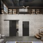 Glasschiebetür BLACK-LINE Loft Schwarzlack 23 Auf Grauglas