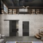 Glasschiebetür BLACK-LINE Loft Schwarzlack 32 Auf Grauglas