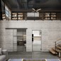 Glasschiebetür BLACK-LINE Loft Schwarzlack 17 Auf Klarglas
