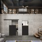 Glasschiebetür BLACK-LINE Loft Schwarzlack 25 Auf Klarglas