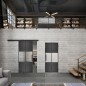 Glasschiebetür BLACK-LINE Loft Schwarzeisen Genietet 30 Blickdicht Glasschiebetür BLACK-LINE Loft Schwarzeisen Genietet 30 Blickdicht
