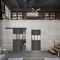 Glasschiebetür BLACK-LINE Loft Schwarzeisen Genietet 32 Blickdicht Glasschiebetür BLACK-LINE Loft Schwarzeisen Genietet 32 Blickdicht