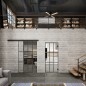 Glasschiebetür BLACK-LINE Loft Schwarzeisen Genietet 11 Auf Klarglas Glasschiebetür BLACK-LINE Loft Schwarzeisen Genietet 11 Auf Klarglas
