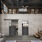 Glasschiebetür BLACK-LINE Loft Schwarzeisen Genietet 21 Auf Klarglas Glasschiebetür BLACK-LINE Loft Schwarzeisen Genietet 21 Auf Klarglas