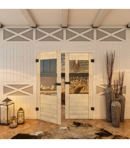 Ganzglastür - Country Astkiefer Model 12 - modernes Zuhause