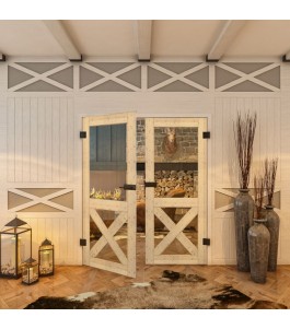 Ganzglastür - Country Astkiefer Model 51 - modernes Zuhause