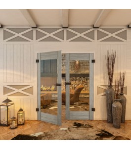Ganzglastür - Country Graueiche Model 11 - modernes Zuhause