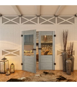 Ganzglastür - Country Graueiche Model 12 - modernes Zuhause