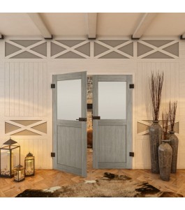 Ganzglastür - Country Graueiche Model 24 - modernes Zuhause